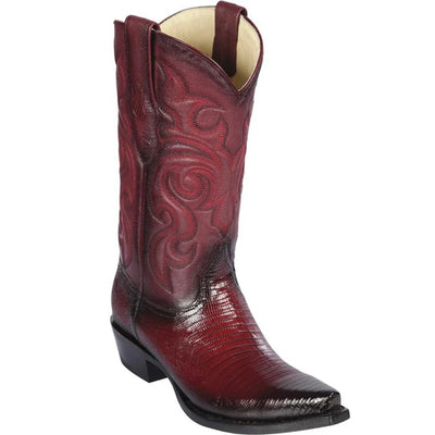 Los Altos Boots - Mens Dress Cowboy Boot - Low Priced Faded Burgundy Lizard Cowboy Boots- in Burgundy 1   - from alligatorwarehouse.com