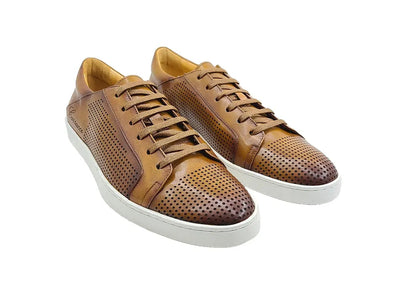 Fashion Lace-up Leather Sneaker 11 KS529-33CHESTNUT8  - from alligatorwarehouse.com