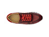 Fashion Sneaker Calfskin with Canvas inlaid 4 KS613-15BURGUNDY75  - from alligatorwarehouse.com