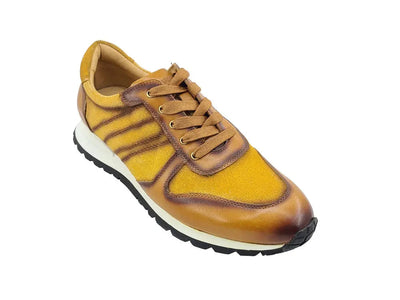 Fashion Sneaker Calfskin with Canvas inlaid 6 KS613-15BURGUNDY75  - from alligatorwarehouse.com
