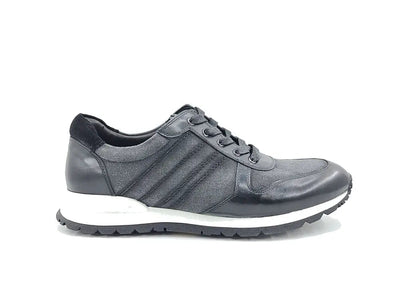 Fashion Sneaker Calfskin with Canvas inlaid 13 KS613-15BURGUNDY75  - from alligatorwarehouse.com