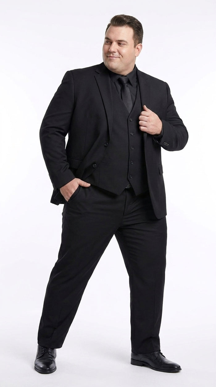 Men’s John Wick Inspired Black Vested Suit, Formal 3 Piece Wedding Business Dress Suit