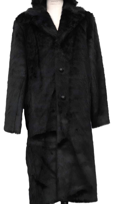 Mens Fashion Black Faux Fur Overcoat 2   - from alligatorwarehouse.com