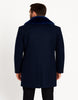 Mens Navy Wool Overcoat with Royal Blue Faux Fur Shawl Collar Cashmere Carcoat 3   - from alligatorwarehouse.com