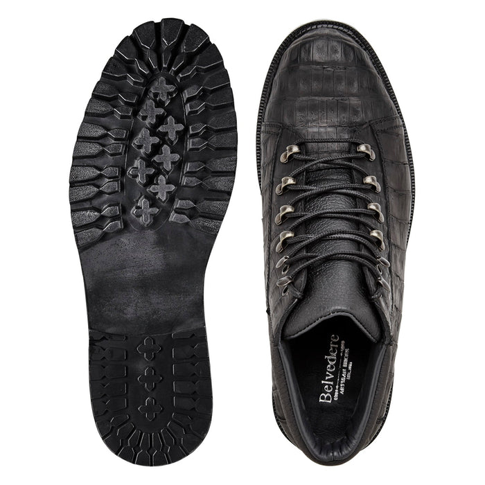 Belvedere Felipe Black Oiled Leather Luxury Dress Shoe