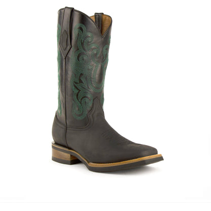 Mens Ferrini Maverick Square Toe Leather Cowboy Boot in Chocolate