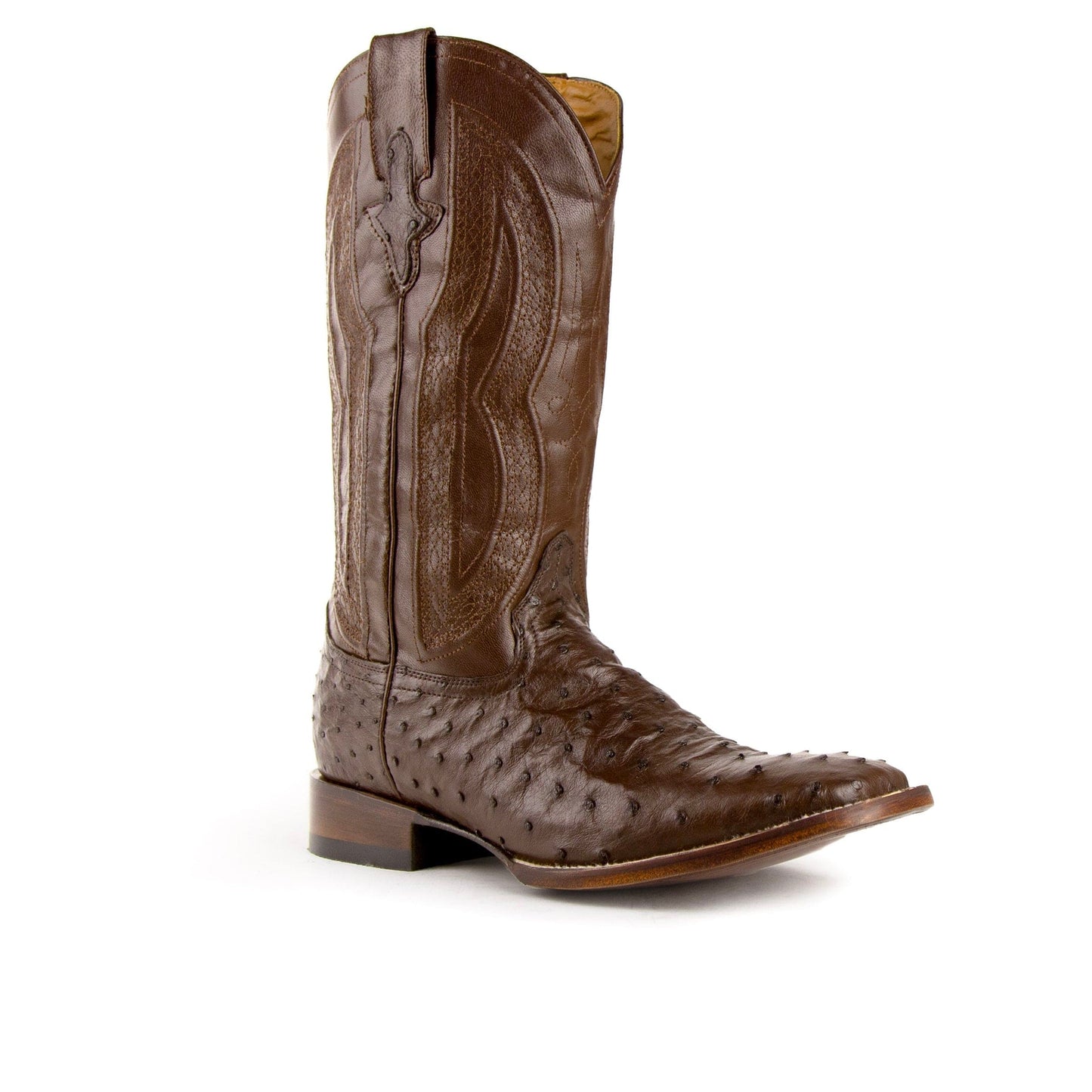 Ferrini Colt Ostrich Quill Square Toe Cowboy Boot in Kango Tabac