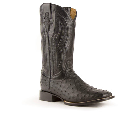 Ferrini Colt Ostrich Quill Square Toe Cowboy Boot in Kango Tabac