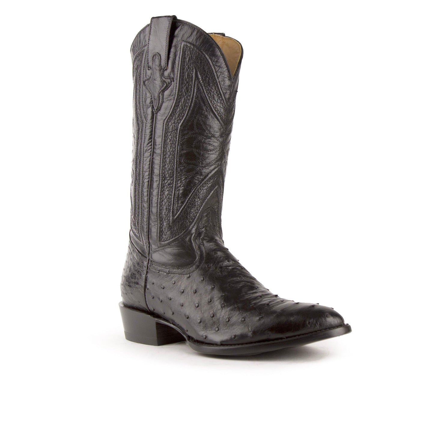 Ferrini Colt Ostrich Quill Medium Round Toe Cowboy Boot in Brown