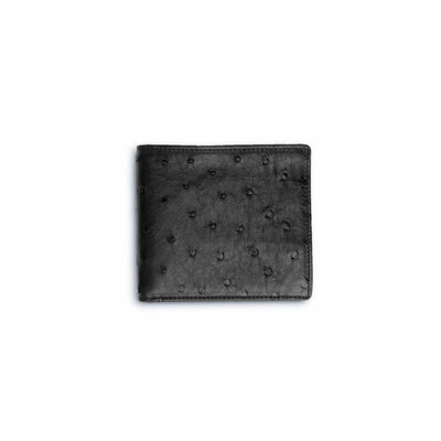 Mens Full Ostrich Quill Hipster Wallet in Black 3 AABF-BL  - from alligatorwarehouse.com