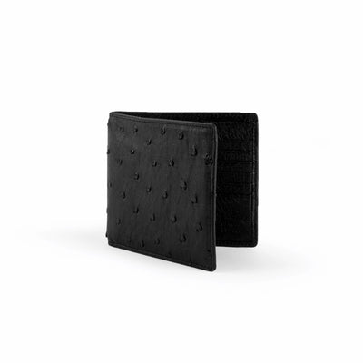 Mens Full Ostrich Quill Hipster Wallet in Black 1 AABF-BL  - from alligatorwarehouse.com