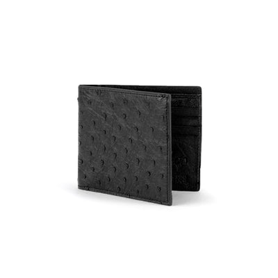 Mens Full Ostrich Quill Billfold Wallet in Black 1 AABF-BL  - from alligatorwarehouse.com
