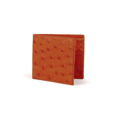 Mens Full Ostrich Quill Billfold Wallet in Cognac 1 AABF-CG  - from alligatorwarehouse.com