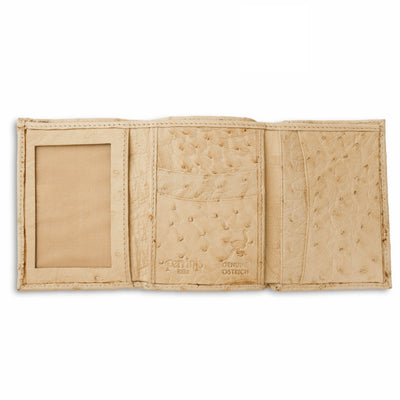 Mens Full Ostrich Quill Trifold Wallet in White 2 AATF-WW  - from alligatorwarehouse.com