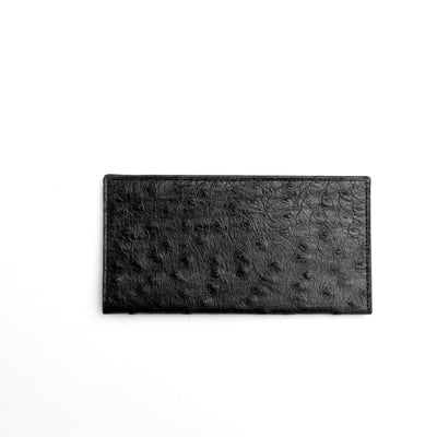 Full Ostrich Quill Checkbook Holder in Black 1 AACK-BL  - from alligatorwarehouse.com