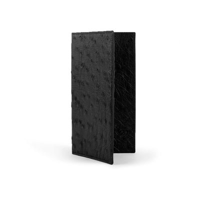 Full Ostrich Quill Checkbook Holder in Black 2 AACK-BL  - from alligatorwarehouse.com