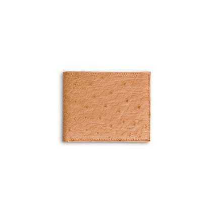 Mens Smooth Ostrich Billfold in Oryx Tan