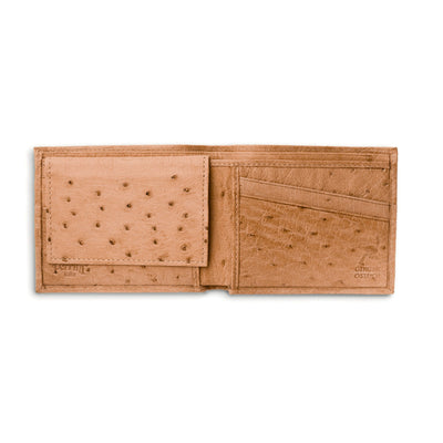 Mens Smooth Ostrich Billfold in Oryx Tan