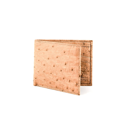 Mens Smooth Ostrich Billfold in Oryx Tan