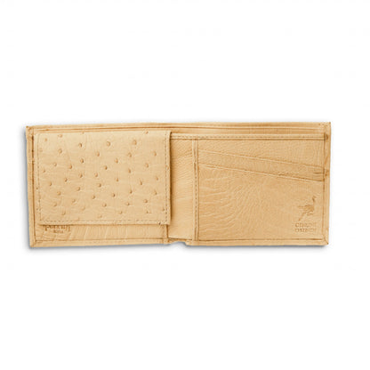 Mens Smooth Ostrich Billfold in White