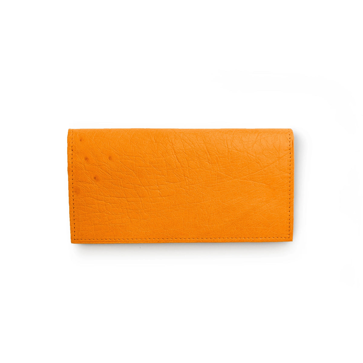 Smooth Ostrich Checkbook Cover in Buttercup