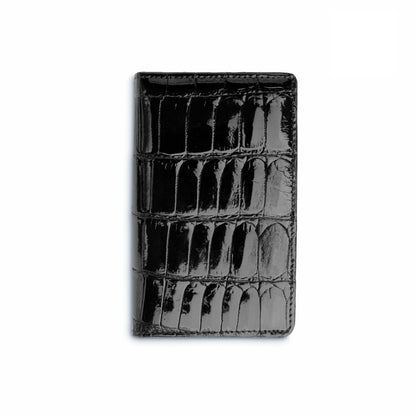 Mens Alligator Card Holder Wallet in Black