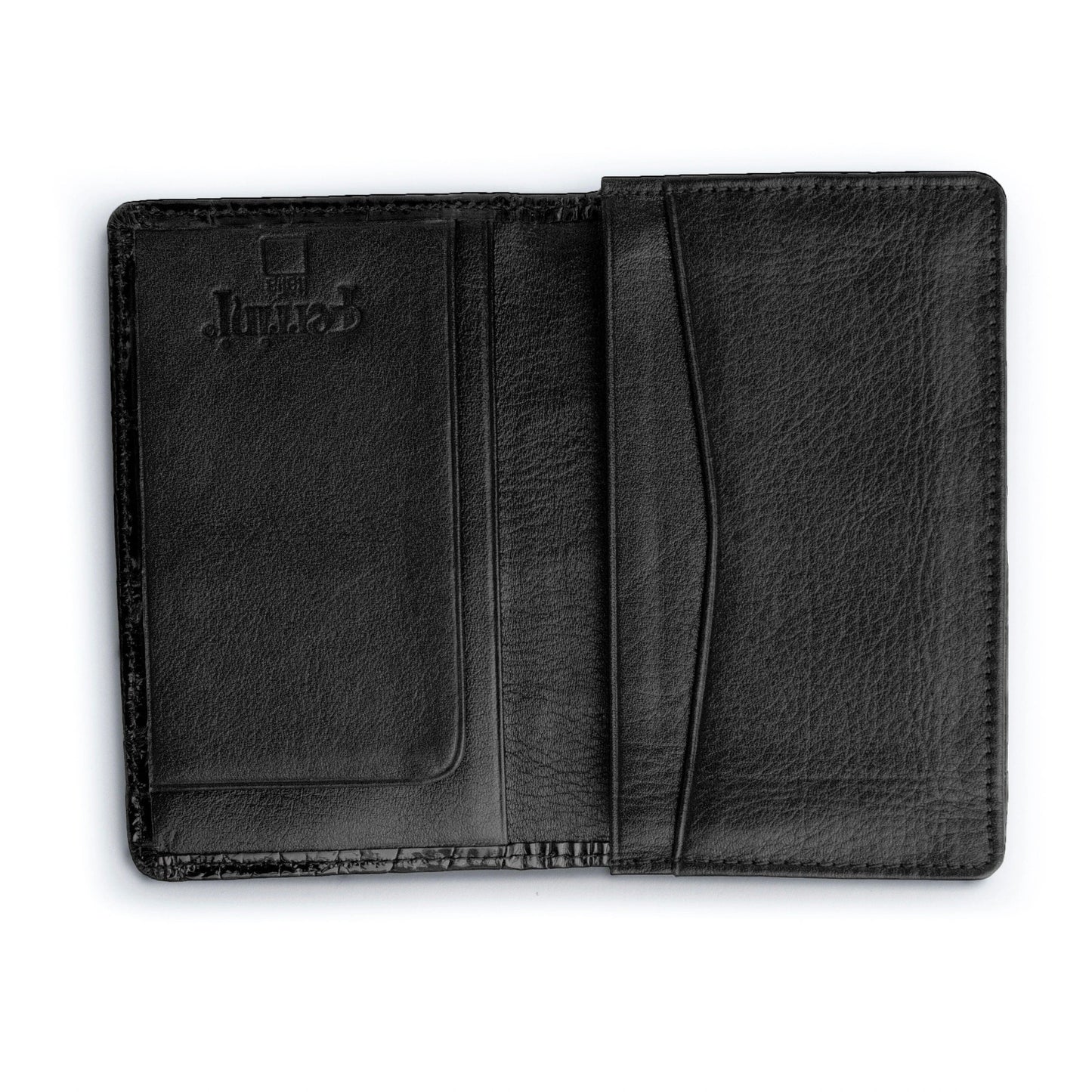 Mens Alligator Card Holder Wallet in Black