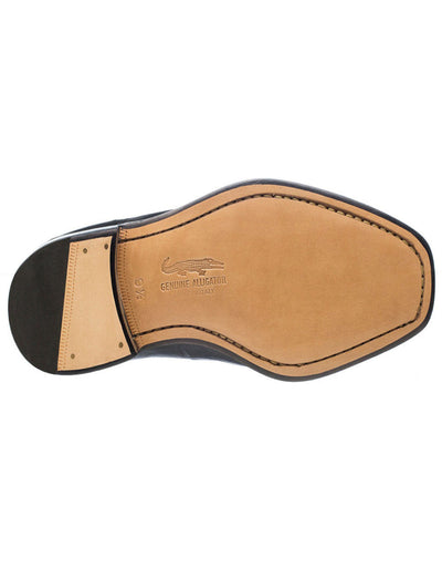 Ferrini Shoes - Mens Alligator Dress Shoe - Ferrini 3520 Belly Alligator Split Toe Black Shoes 2 F3520-BL-100  - from alligatorwarehouse.com