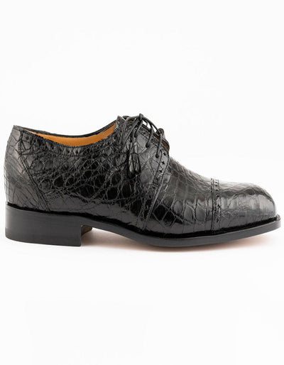 Ferrini Shoes - Mens Alligator Dress Shoe - Ferrini 3798 Alligator Cap Toe Shoes Black 1 F3798-BL-090  - from alligatorwarehouse.com