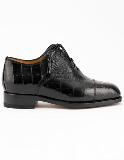 Ferrini Shoes - Mens Alligator Dress Shoe - Ferrini 4234 Alligator Cap Toe Shoes Black 1 F4234-BL-090  - from alligatorwarehouse.com