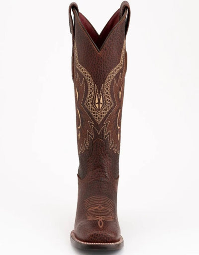 Ferrini Women's Toro Square Toe Boots Handcrafted - Brown 4 82993-36-060-B  - from alligatorwarehouse.com