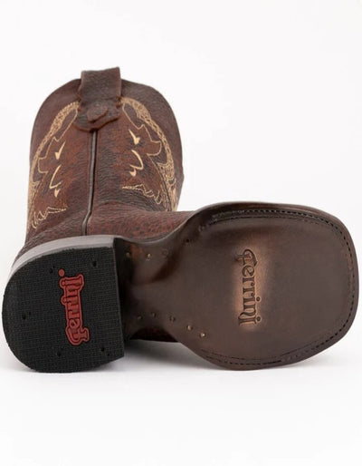 Ferrini Women's Toro Square Toe Boots Handcrafted - Brown 3 82993-36-060-B  - from alligatorwarehouse.com