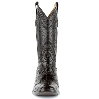 Ferinni Boot - Mens Dress Cowboy Boot  - Ferrini Bronco Men's Print Pirarucu Fish Boots Handcrafted Black  in Black Color 5 43393-04-080-D  - from alligatorwarehouse.com