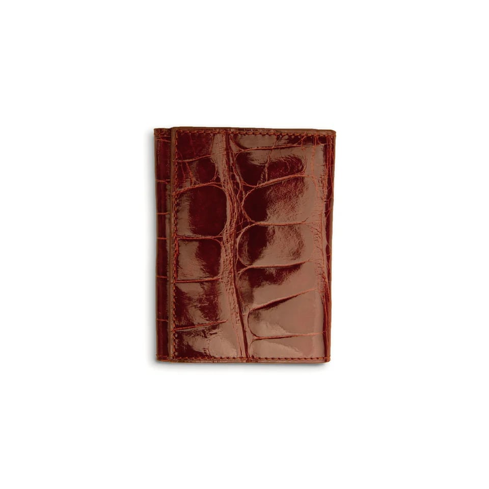 Ferrini Alligator Trifold Wallet Cognac