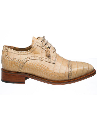 Ferrini Shoes - Mens Alligator Dress Shoe - Ferrini 216 Belly Alligator Cap Toe Shoes Dune 3 F216-DN-100  - from alligatorwarehouse.com