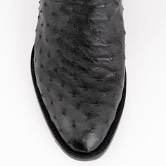 Ferinni Boot - Mens Dress Cowboy Boot  - Ferrini Men's Colt Full Quill Ostrich Boots Handcrafted - Black   in Black