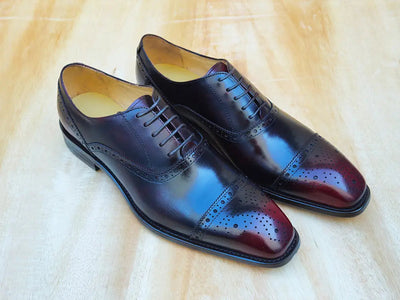 Five Eyelets Cap Toe Calfskin Oxford 1 KS509-02BURGUNDY95  - from alligatorwarehouse.com