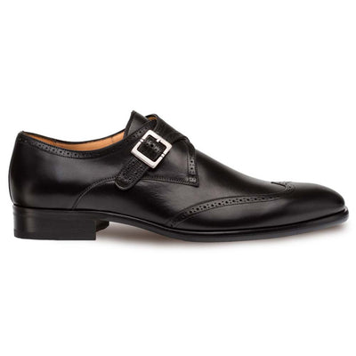 Forest Black Calfskin Leather Men’s Modern Wing Tip Oxford By Mezlan Made In Spain Brand 1   - from alligatorwarehouse.com