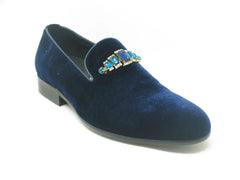 Formal Velvet Loafer with studs Carrucci