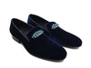 Formal Velvet Loafer with studs 2 KS528-201VNAVY8  - from alligatorwarehouse.com