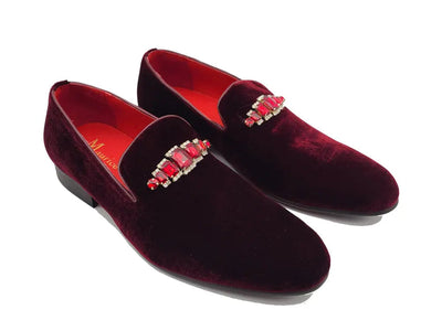 Formal Velvet Loafer with studs 6 KS528-201VNAVY8  - from alligatorwarehouse.com