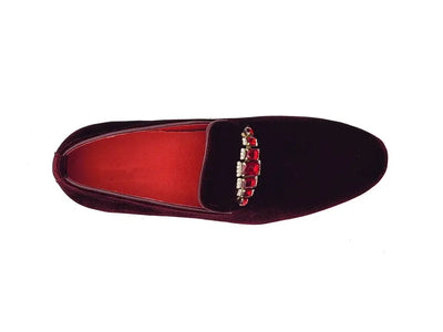 Formal Velvet Loafer with studs 7 KS528-201VNAVY8  - from alligatorwarehouse.com