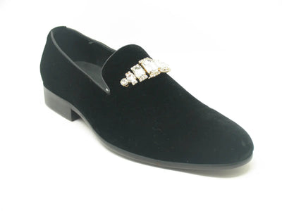 Formal Velvet Loafer with studs 9 KS528-201VNAVY8  - from alligatorwarehouse.com