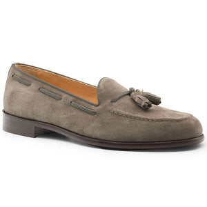 Zelli Franco Italian Sueded Goatskin Tassel Loafer in Black