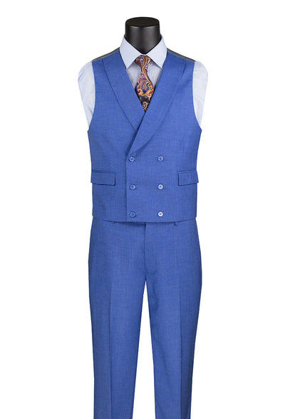 French Blue Modern Fit 3-Piece Suit with Lapel Vest & Adjustable Pants 2 SO1MV2K-2_FrenchBlue_38S  - from alligatorwarehouse.com