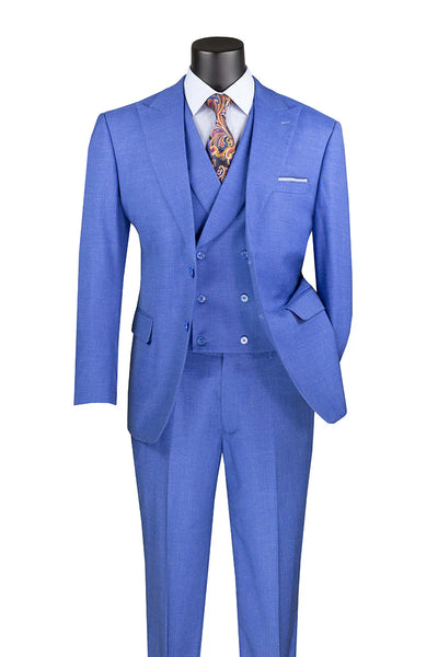 French Blue Modern Fit 3-Piece Suit with Lapel Vest & Adjustable Pants 1 SO1MV2K-2_FrenchBlue_38S  - from alligatorwarehouse.com