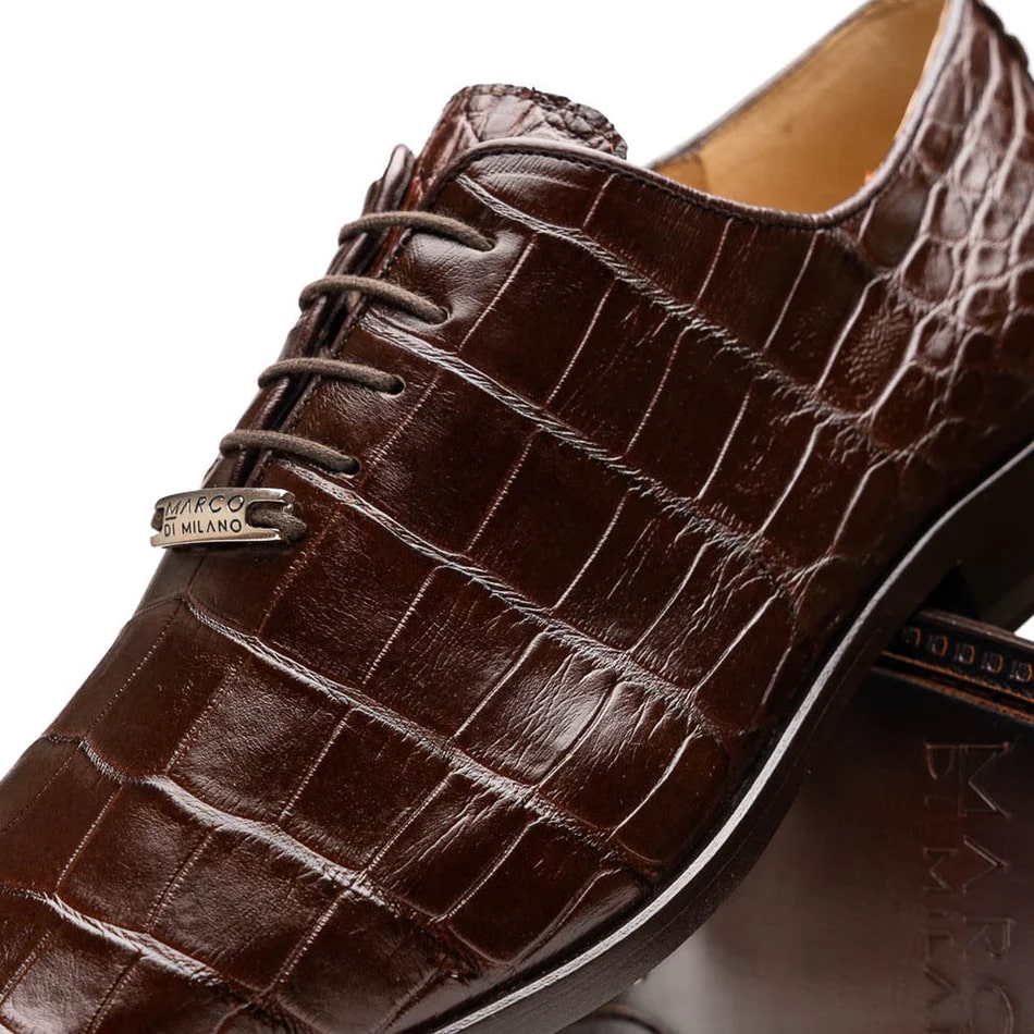 Marco Di Milano Bono Men's Shoes Genuine Alligator Dress Whole-cut Oxfords