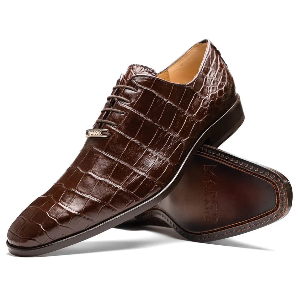 Marco Di Milano Bono Men's Shoes Genuine Alligator Dress Whole-cut Oxfords