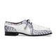 Marco Di Milano Caribe Men's Shoes White & Newspaper Genuine Hornback Caiman Crocodile Dress Derby Oxfords