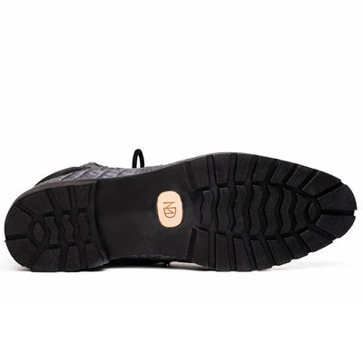 Marco Di Milano Leoni Men's Shoes Oil Gray Genuine Caiman Crocodile Rugged Boots 5 LEONI_CAIMAN FUSCUS_OIL GRAY_8  - from alligatorwarehouse.com